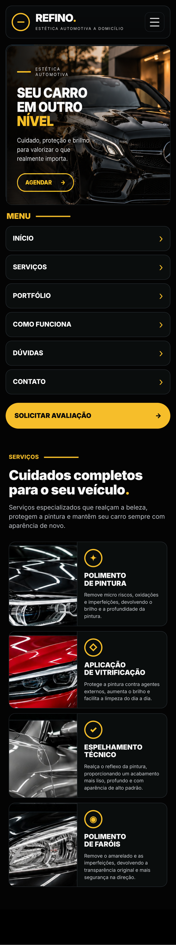 Capa original aprovada REFINO — abertura e serviços